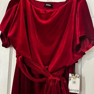 Kenzie Red Velvet Dress